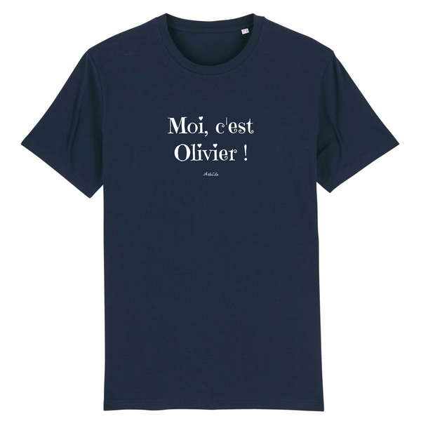 T-Shirt - Moi c'est Olivier - Coton Bio - 7 Coloris - Cadeau Original - Cadeau Personnalisable - Cadeaux-Positifs.com -XS-Marine-
