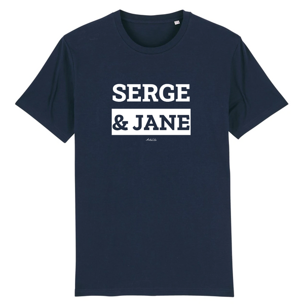 T-Shirt Premium - Serge & Jane - Coton Bio - 12 Coloris - Mythique - Cadeau Personnalisable - Cadeaux-Positifs.com -XS-Marine-