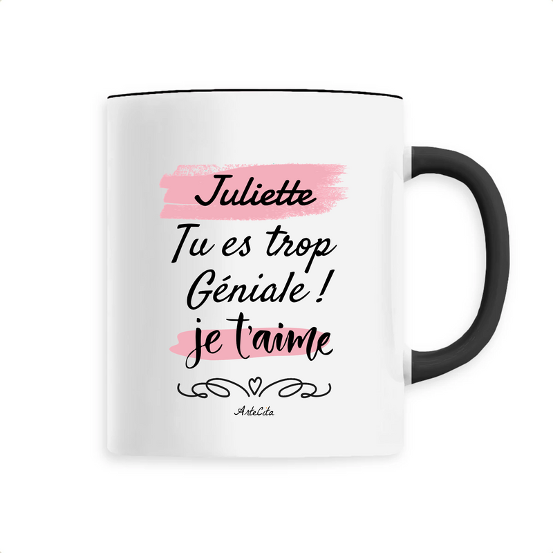 Cadeau anniversaire : Mug - Juliette je t'aime - 6 Coloris - Cadeau Tendre - Cadeau Personnalisable - Cadeaux-Positifs.com -Unique-Noir-
