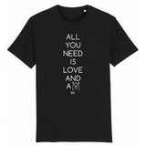 T-Shirt - All you need is Love and a Lama - Unisexe - Coton Bio - Cadeau Original - Cadeau Personnalisable - Cadeaux-Positifs.com -XS-Noir-