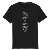 T-Shirt - All you need is Love and a Unicorn - Unisexe - Coton Bio - Cadeau Original - Cadeau Personnalisable - Cadeaux-Positifs.com -XS-Blanc-