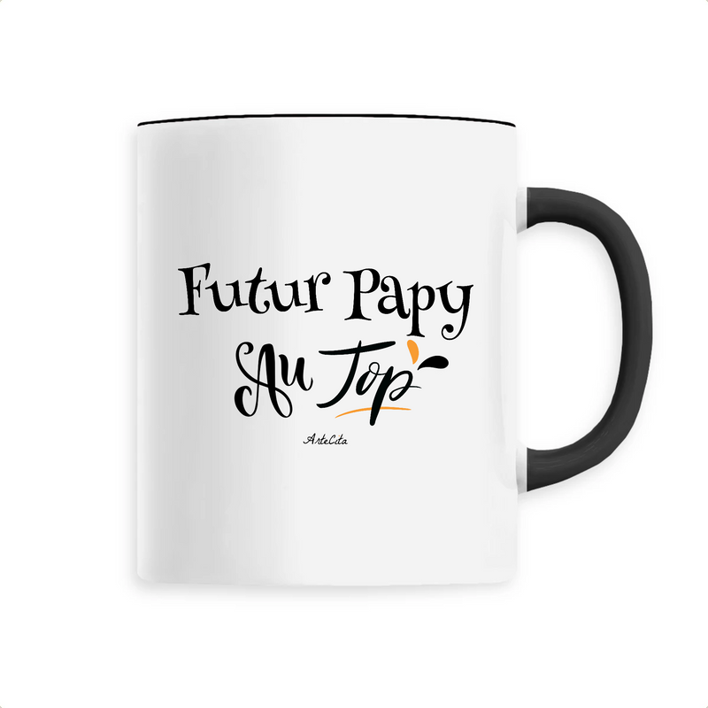 Cadeau anniversaire : Mug - Futur Papy au Top - 6 Coloris - Cadeau Original - Cadeau Personnalisable - Cadeaux-Positifs.com -Unique-Noir-