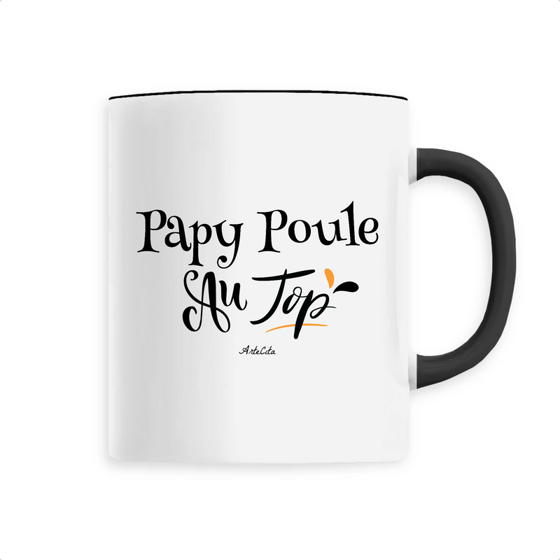 Cadeau anniversaire : Mug - Papy Poule au Top - 6 Coloris - Cadeau Original - Cadeau Personnalisable - Cadeaux-Positifs.com -Unique-Noir-