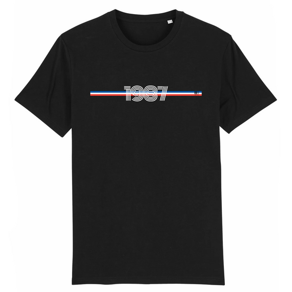 T-Shirt - Année 1987 - Coton Bio - 7 Coloris - Cadeau Original - Cadeau Personnalisable - Cadeaux-Positifs.com -XS-Noir-
