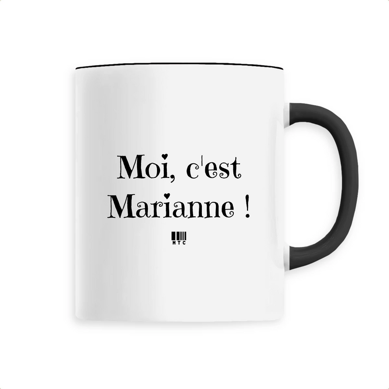 Cadeau anniversaire : Mug - Moi c'est Marianne - 6 Coloris - Cadeau Original - Cadeau Personnalisable - Cadeaux-Positifs.com -Unique-Noir-