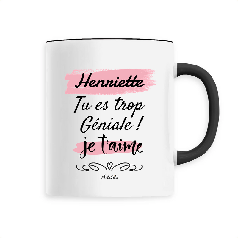 Cadeau anniversaire : Mug - Henriette je t'aime - 6 Coloris - Cadeau Tendre & Original - Cadeau Personnalisable - Cadeaux-Positifs.com -Unique-Noir-