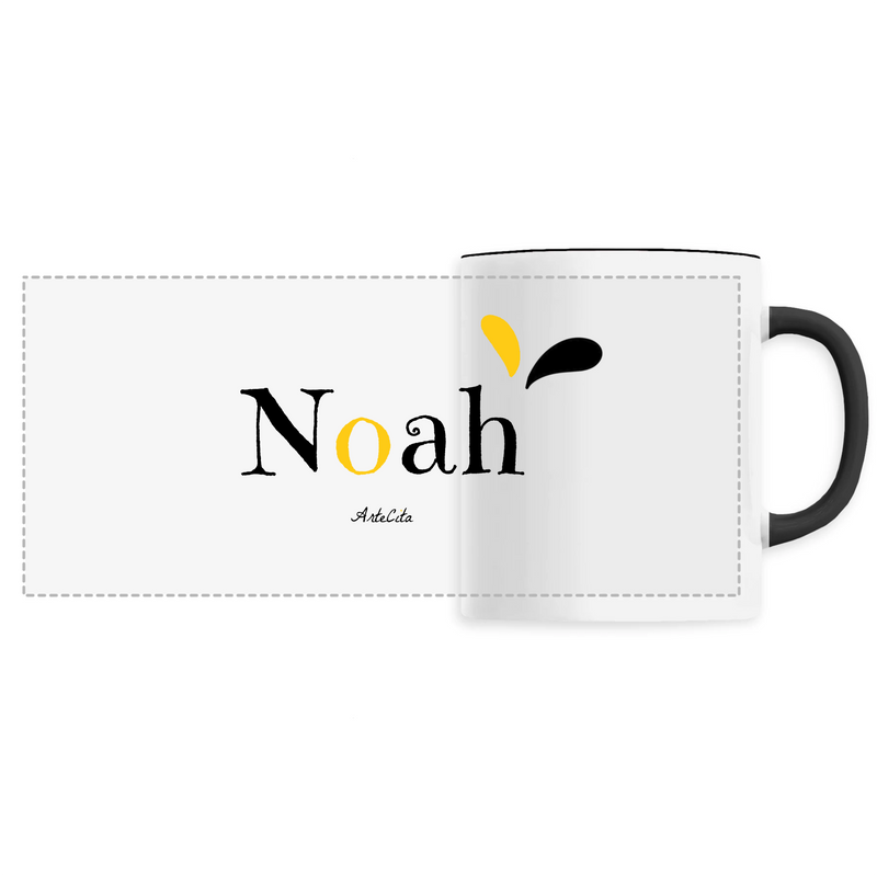 Cadeau anniversaire : Mug - Noah - 6 Coloris - Cadeau Original - Cadeau Personnalisable - Cadeaux-Positifs.com -Unique-Noir-
