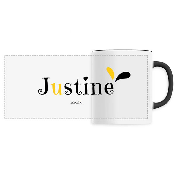 Mug - Justine - 6 Coloris - Cadeau Original - Cadeau Personnalisable - Cadeaux-Positifs.com -Unique-Noir-