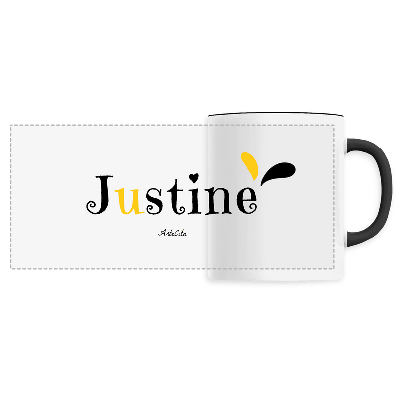 Cadeau anniversaire : Mug - Justine - 6 Coloris - Cadeau Original - Cadeau Personnalisable - Cadeaux-Positifs.com -Unique-Noir-