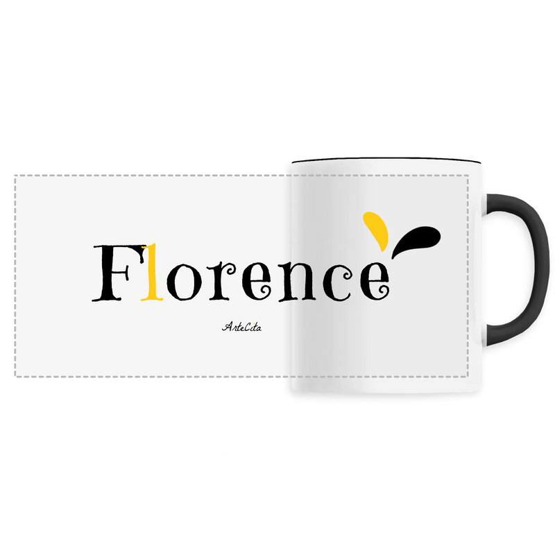 Cadeau anniversaire : Mug - Florence - 6 Coloris - Cadeau Original - Cadeau Personnalisable - Cadeaux-Positifs.com -Unique-Noir-