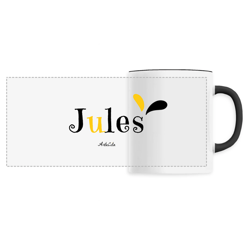 Cadeau anniversaire : Mug - Jules - 6 Coloris - Cadeau Original - Cadeau Personnalisable - Cadeaux-Positifs.com -Unique-Noir-