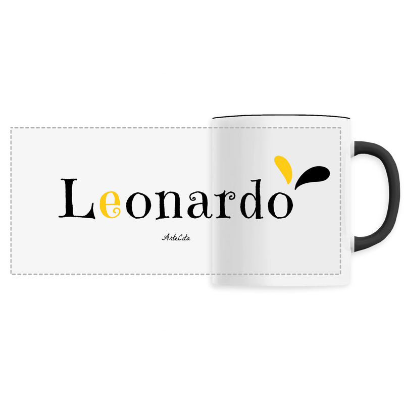 Cadeau anniversaire : Mug - Leonardo - 6 Coloris - Cadeau Original - Cadeau Personnalisable - Cadeaux-Positifs.com -Unique-Noir-