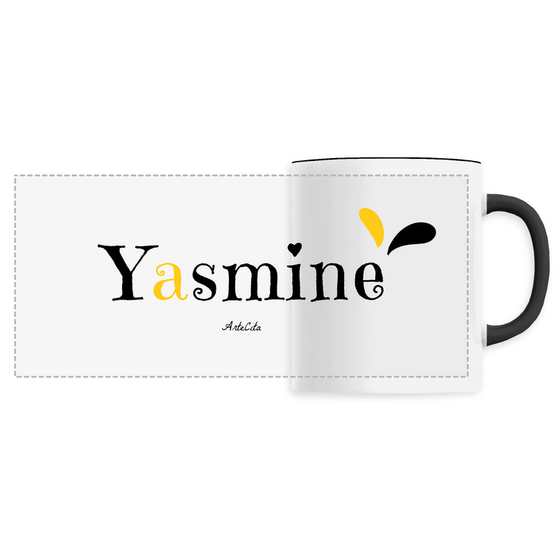 Cadeau anniversaire : Mug - Yasmine - 6 Coloris - Cadeau Original - Cadeau Personnalisable - Cadeaux-Positifs.com -Unique-Noir-