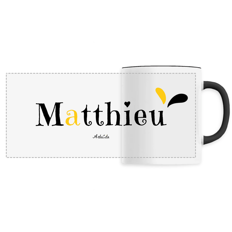 Cadeau anniversaire : Mug - Matthieu - 6 Coloris - Cadeau Original - Cadeau Personnalisable - Cadeaux-Positifs.com -Unique-Noir-