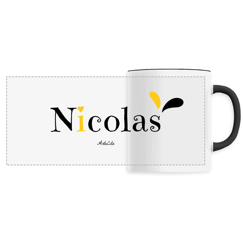 Cadeau anniversaire : Mug - Nicolas - 6 Coloris - Cadeau Original - Cadeau Personnalisable - Cadeaux-Positifs.com -Unique-Noir-