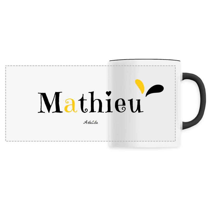 Cadeau anniversaire : Mug - Mathieu - 6 Coloris - Cadeau Original - Cadeau Personnalisable - Cadeaux-Positifs.com -Unique-Noir-