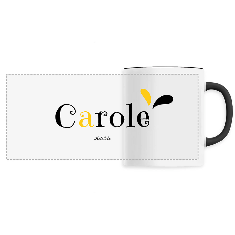 Cadeau anniversaire : Mug - Carole - 6 Coloris - Cadeau Original - Cadeau Personnalisable - Cadeaux-Positifs.com -Unique-Noir-