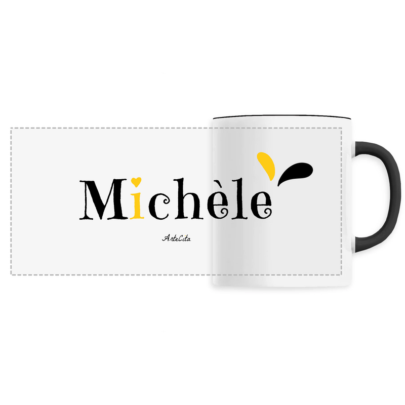 Cadeau anniversaire : Mug - Michèle - 6 Coloris - Cadeau Original - Cadeau Personnalisable - Cadeaux-Positifs.com -Unique-Noir-