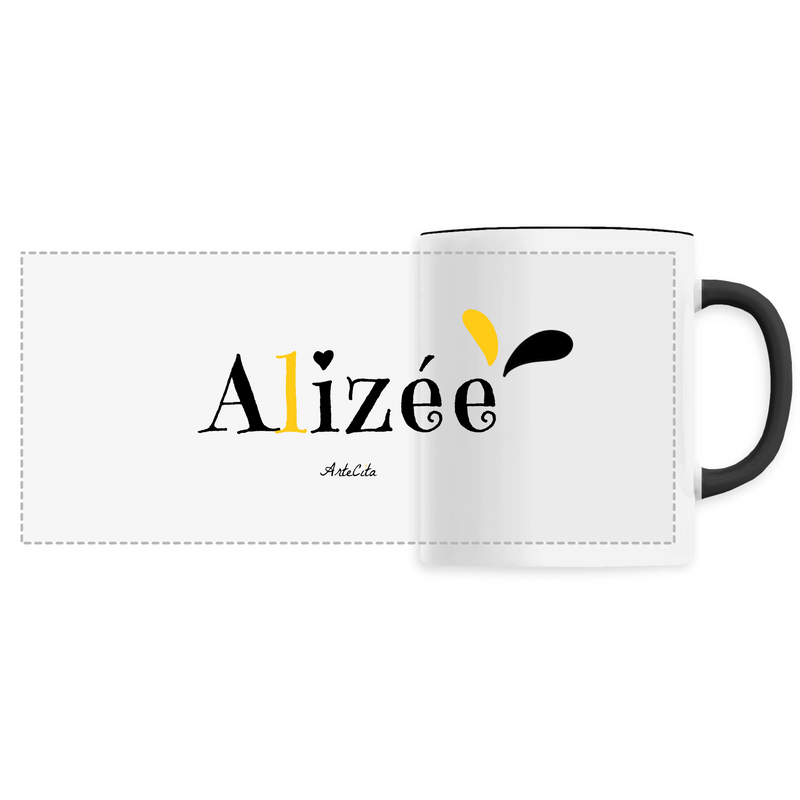 Cadeau anniversaire : Mug - Alizée - 6 Coloris - Cadeau Original - Cadeau Personnalisable - Cadeaux-Positifs.com -Unique-Noir-