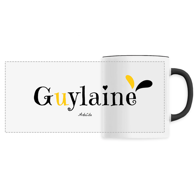 Cadeau anniversaire : Mug - Guylaine - 6 Coloris - Cadeau Original - Cadeau Personnalisable - Cadeaux-Positifs.com -Unique-Noir-
