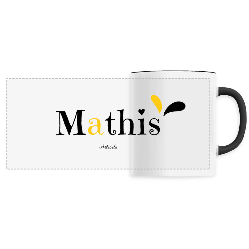 Cadeau anniversaire : Mug - Mathis - 6 Coloris - Cadeau Original - Cadeau Personnalisable - Cadeaux-Positifs.com -Unique-Noir-