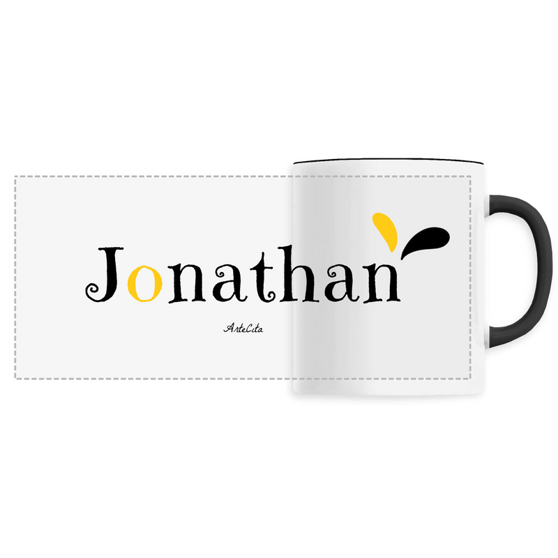 Cadeau anniversaire : Mug - Jonathan - 6 Coloris - Cadeau Original - Cadeau Personnalisable - Cadeaux-Positifs.com -Unique-Noir-