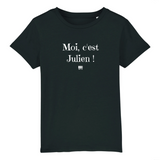 T-Shirt Enfant - Moi c'est Julien - Coton Bio - Cadeau Original - Cadeau Personnalisable - Cadeaux-Positifs.com -3-4 ans-Blanc-
