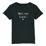T-Shirt Enfant - Moi c'est Lucie - Coton Bio - Cadeau Original - Cadeau Personnalisable - Cadeaux-Positifs.com -3-4 ans-Noir-