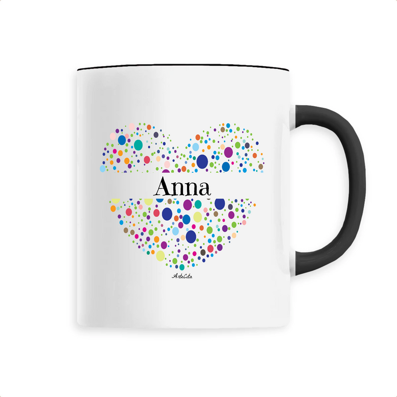 Cadeau anniversaire : Mug - Anna (Coeur) - 6 Coloris - Cadeau Unique & Tendre - Cadeau Personnalisable - Cadeaux-Positifs.com -Unique-Noir-