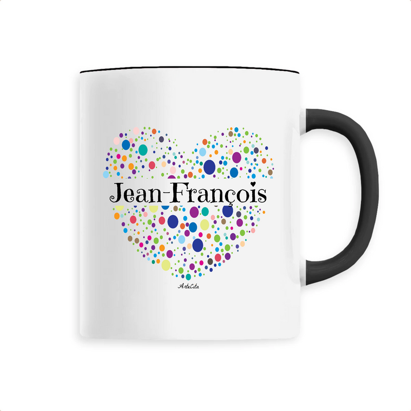 Cadeau anniversaire : Mug - Jean-François (Coeur) - 6 Coloris - Cadeau Unique & Tendre - Cadeau Personnalisable - Cadeaux-Positifs.com -Unique-Noir-