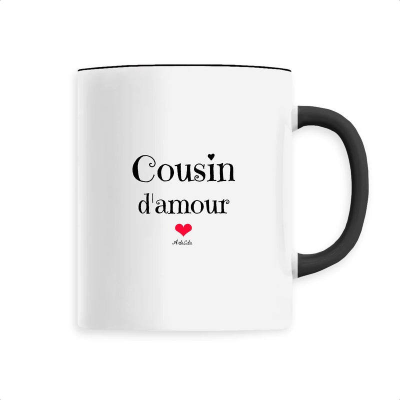 Cadeau anniversaire : Mug - Cousin d'amour - 6 Coloris - Cadeau Original & Tendre - Cadeau Personnalisable - Cadeaux-Positifs.com -Unique-Noir-