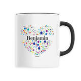 Mug - Benjamin (Coeur) - 6 Coloris - Cadeau Unique & Tendre - Cadeau Personnalisable - Cadeaux-Positifs.com -Unique-Noir-