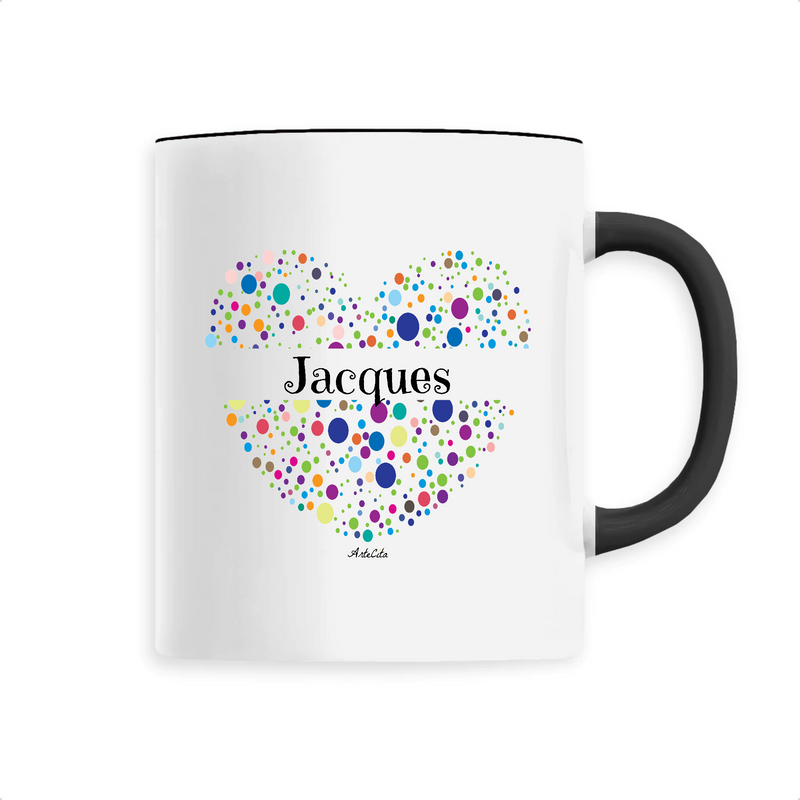 Cadeau anniversaire : Mug - Jacques (Coeur) - 6 Coloris - Cadeau Unique & Tendre - Cadeau Personnalisable - Cadeaux-Positifs.com -Unique-Noir-