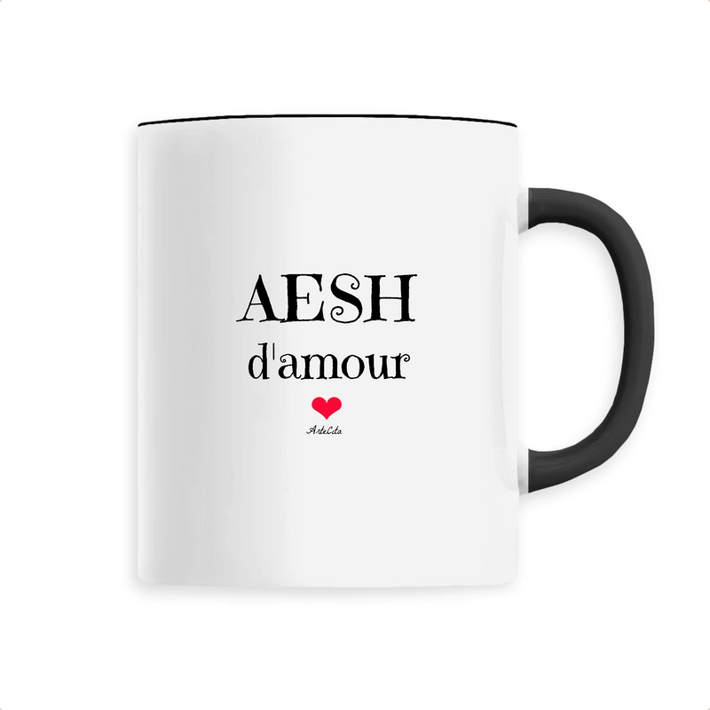 Cadeau anniversaire : Mug - AESH d'amour - 6 Coloris - Cadeau Original - Cadeau Personnalisable - Cadeaux-Positifs.com -Unique-Noir-