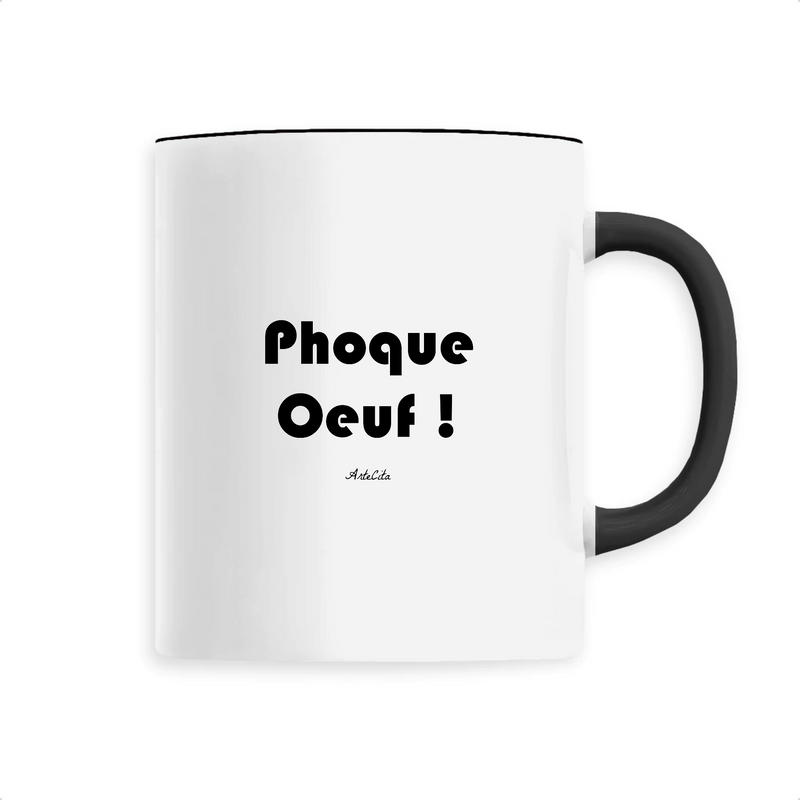 Cadeau anniversaire : Mug - Phoque Oeuf - 6 Coloris - Cadeau Drôle - Humour - Cadeau Personnalisable - Cadeaux-Positifs.com -Unique-Noir-