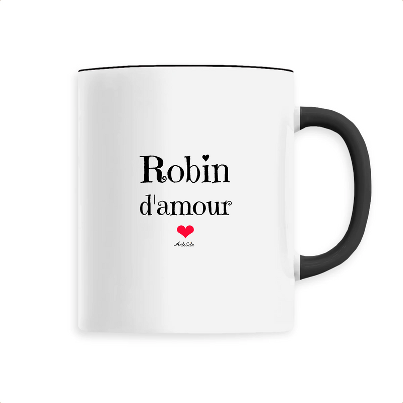 Cadeau anniversaire : Mug - Robin d'amour - 6 Coloris - Cadeau Original & Tendre - Cadeau Personnalisable - Cadeaux-Positifs.com -Unique-Noir-