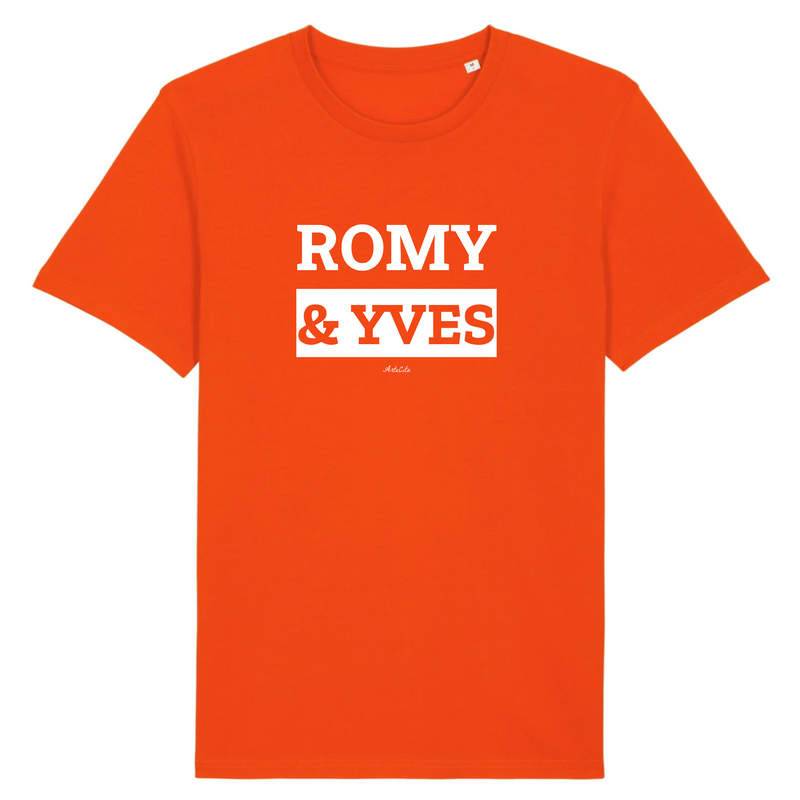 Cadeau anniversaire : T-Shirt Premium - Romy & Yves - Coton Bio - 12 Coloris - Mythique - Cadeau Personnalisable - Cadeaux-Positifs.com -XS-Orange-