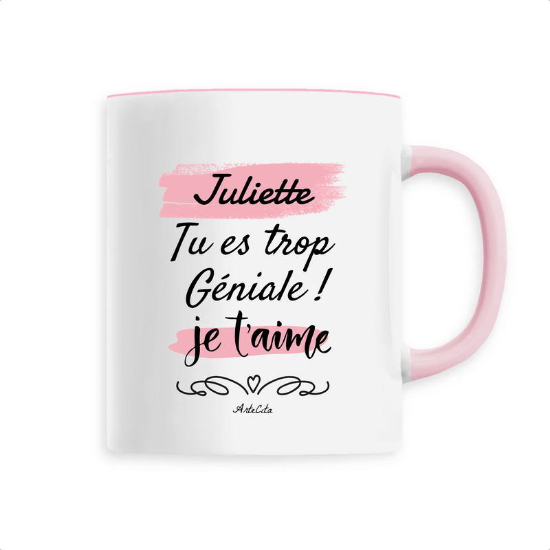 Cadeau anniversaire : Mug - Juliette je t'aime - 6 Coloris - Cadeau Tendre - Cadeau Personnalisable - Cadeaux-Positifs.com -Unique-Rose-