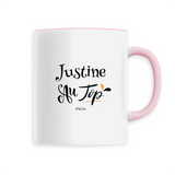 Mug - Justine au Top - 6 Coloris - Cadeau Original - Cadeau Personnalisable - Cadeaux-Positifs.com -Unique-Blanc-