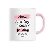 Mug - Céline je t'aime - 6 Coloris - Cadeau Tendre - Cadeau Personnalisable - Cadeaux-Positifs.com -Unique-Blanc-