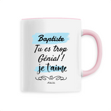 Mug - Baptiste, je t'aime - 6 Coloris - Cadeau Tendre - Cadeau Personnalisable - Cadeaux-Positifs.com -Unique-Blanc-