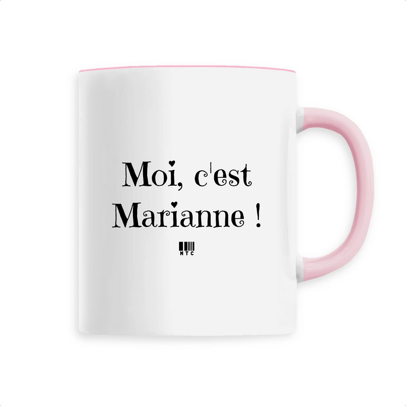 Cadeau anniversaire : Mug - Moi c'est Marianne - 6 Coloris - Cadeau Original - Cadeau Personnalisable - Cadeaux-Positifs.com -Unique-Rose-