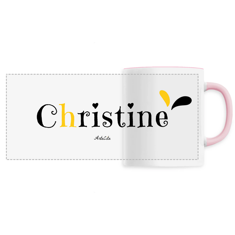Cadeau anniversaire : Mug - Christine - 6 Coloris - Cadeau Original - Cadeau Personnalisable - Cadeaux-Positifs.com -Unique-Rose-
