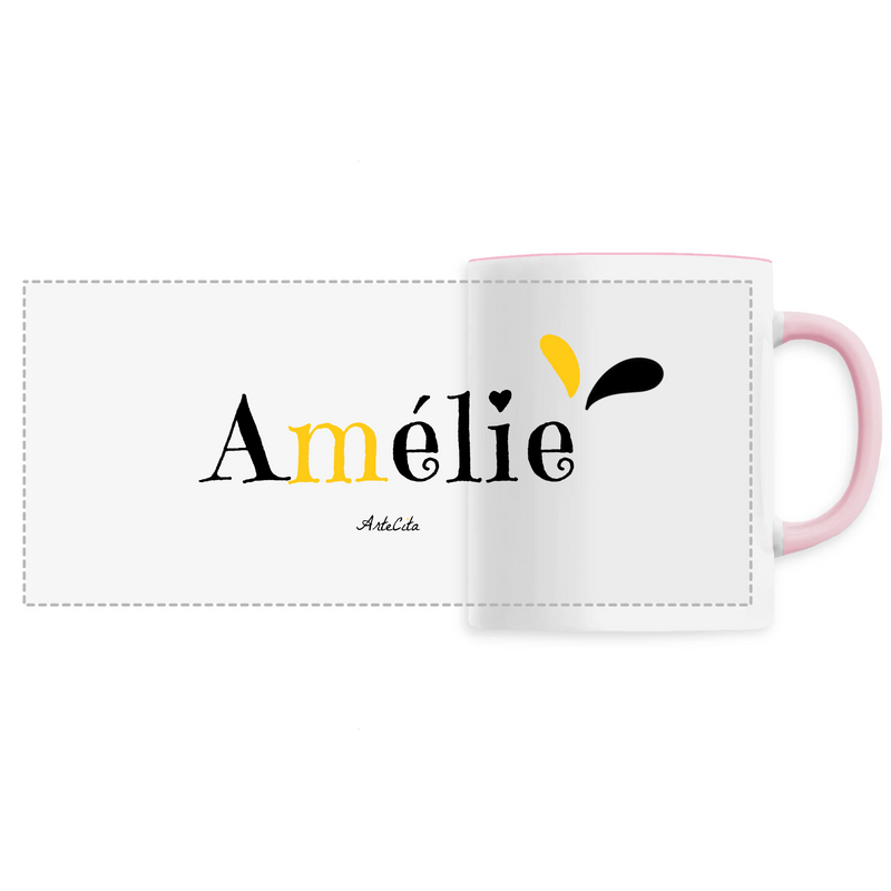 Cadeau anniversaire : Mug - Amélie - 6 Coloris - Cadeau Original - Cadeau Personnalisable - Cadeaux-Positifs.com -Unique-Rose-