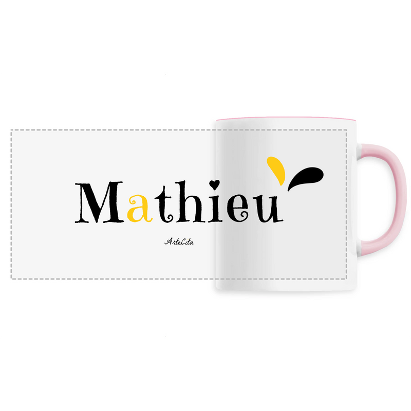 Cadeau anniversaire : Mug - Mathieu - 6 Coloris - Cadeau Original - Cadeau Personnalisable - Cadeaux-Positifs.com -Unique-Rose-
