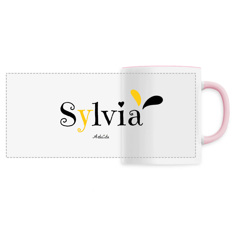 Cadeau anniversaire : Mug - Sylvia - 6 Coloris - Cadeau Original - Cadeau Personnalisable - Cadeaux-Positifs.com -Unique-Rose-
