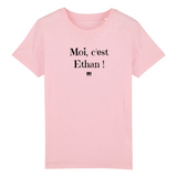 T-Shirt Enfant - Moi c'est Ethan - Coton Bio - Cadeau Original - Cadeau Personnalisable - Cadeaux-Positifs.com -3-4 ans-Rose-