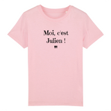 T-Shirt Enfant - Moi c'est Julien - Coton Bio - Cadeau Original - Cadeau Personnalisable - Cadeaux-Positifs.com -3-4 ans-Blanc-
