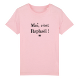 T-Shirt Enfant - Moi c'est Raphaël - Coton Bio - Cadeau Original - Cadeau Personnalisable - Cadeaux-Positifs.com -3-4 ans-Bleu-