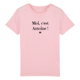 T-Shirt Enfant - Moi c'est Antoine - Coton Bio - Cadeau Original - Cadeau Personnalisable - Cadeaux-Positifs.com -3-4 ans-Bleu-